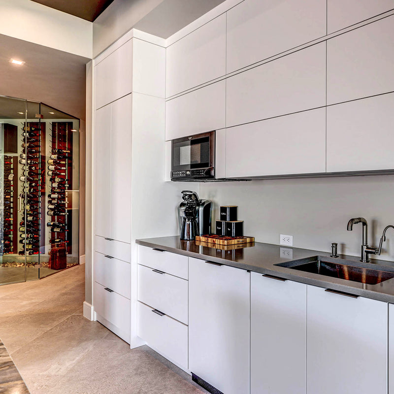 Custom kitchenette and bar cabinetry
